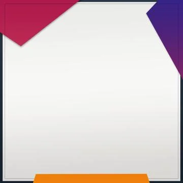 Empty White Square Frame With Modern Shapes Template Stock Illustration