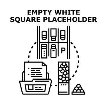 Empty white square placeholder concept vector illustration 스톡 일러스트