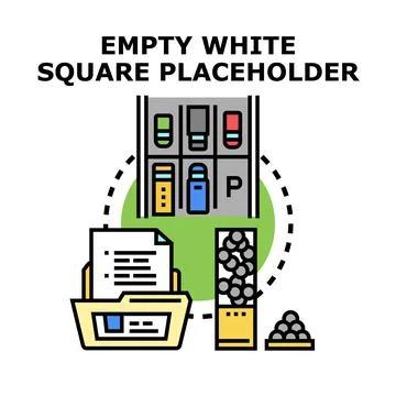 Empty white square placeholder concept vector illustration Stock Illustration