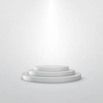 Empty white stage podium. Stock Illustration