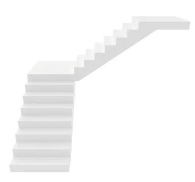 Empty white stairs Illustrazione stock