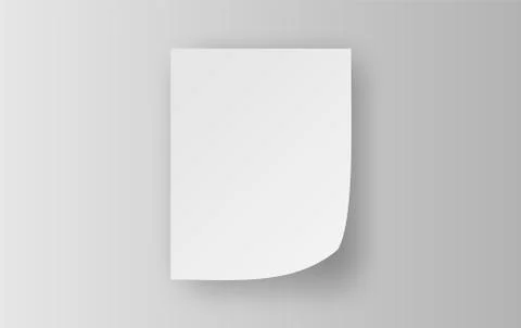 Empty white Sticky Notes paper sheet  with curled corner. Realistic note Ilustração Stock