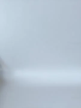 Empty white studio background with soft natural lighting. Stockfoto's