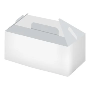 Empty white take out box mockup, realistic style Illustrazione stock