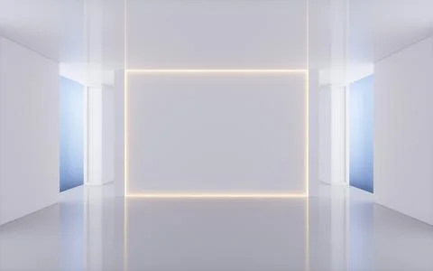 Empty white tunnel, 3d rendering. Stock-Illustration