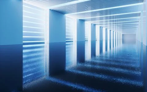 Empty white tunnel, 3d rendering. Stock Illustration