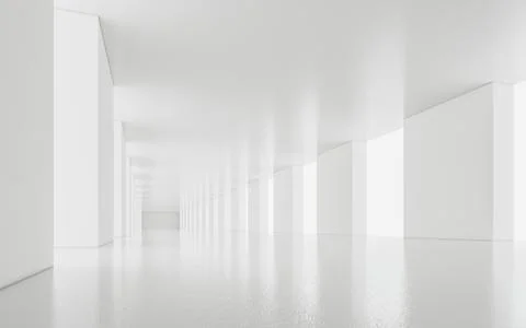 Empty white tunnel, 3d rendering. Stock Illustration