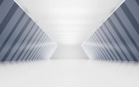 Empty white tunnel, 3d rendering. Stock Photos