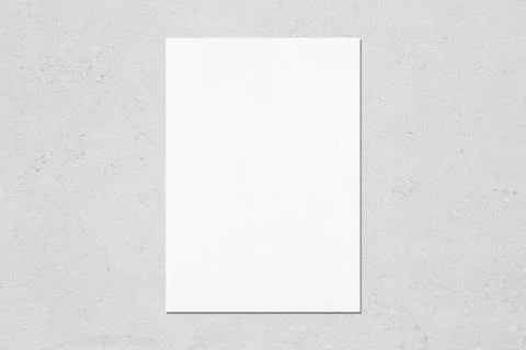 Empty white vertical rectangle poster mockup Stock Photos
