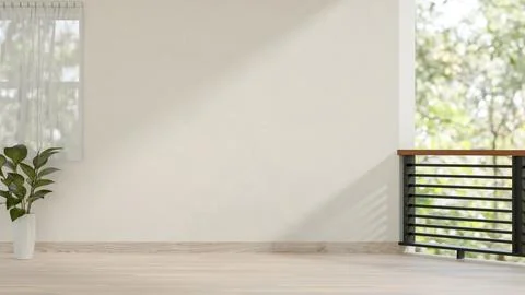 An empty white wall and space for displaying products on a contemporary bal.. Foto stock