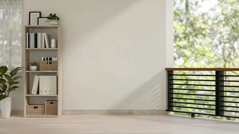An empty white wall and space for displaying products on a contemporary bal.. Stock Photos