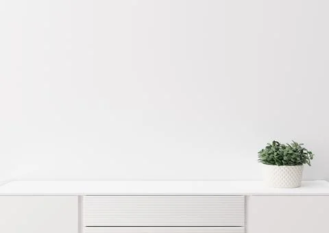 Empty white wall. Mock up interior in contemporary style. Close up view. Free Stock Photos