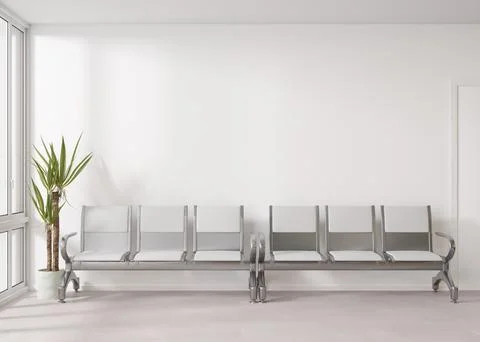Empty white wall in modern art gallery. Mock up interior in minimalist style. Stock Photos