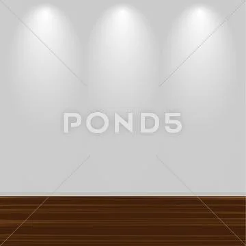 Empty white wall with wooden floor Stock Illustration