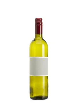 Empty white wine bottle Stock Photos