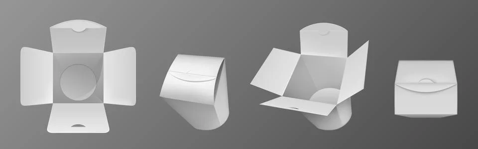 Empty white Wok box, packaging for chinese food Stock Illustration