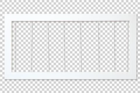 Empty white wooden frame with vertical strings for hanging photos and aesth.. Stock Photos