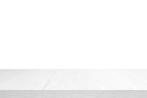 Empty white wooden table top, desk isolated on white background, Wood table s Stock Photos