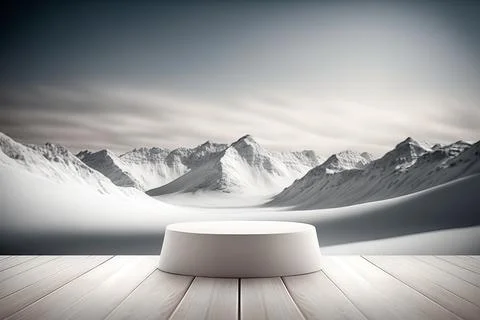 Empty white wooden table view Foto stock
