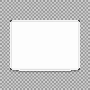 Empty whiteboard. magnetic board isolated on transparent background. Vector i 스톡 일러스트