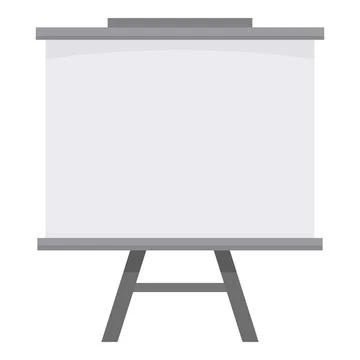 Empty whiteboard presentation screen standing on a tripod Stock Illustration