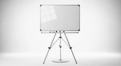 Empty whiteboard on a tripod easel for presentations and meetings Stock Illustration