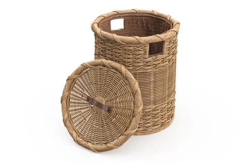 Empty wicker basket decorative Stock Illustration