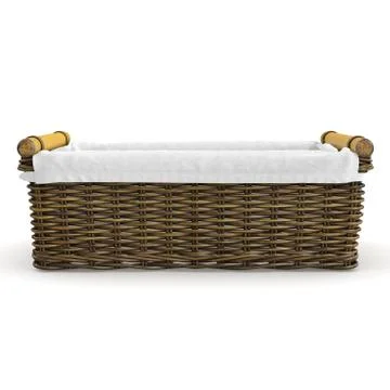 Empty wicker basket with fabric Stock Illustration