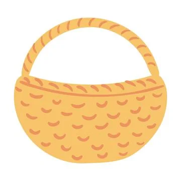 Empty wicker basket hand drawn illustration Stock Illustration
