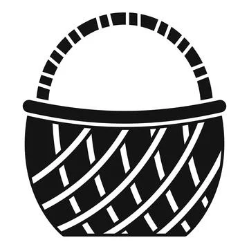 Empty wicker basket with handle for picnic or shopping trip Stock Illustration
