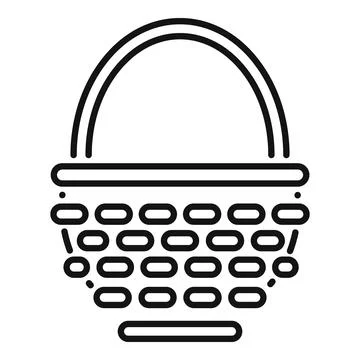 Empty wicker basket icon for picnic or easter egg hunt Stock Illustration
