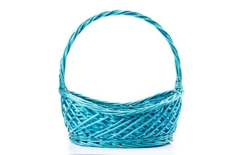 Empty wicker basket isolated Stock Photos