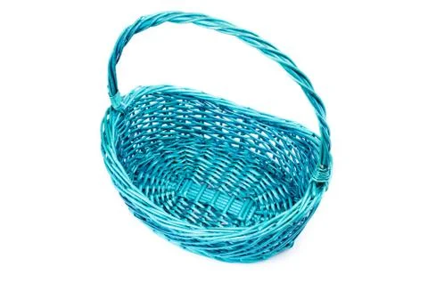 Empty wicker basket isolated Stock Photos