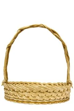 Empty wicker basket isolated Stock Photos