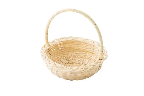 Empty wicker basket isolated Stock Photos
