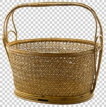 Empty wicker basket isolated Stock Photos