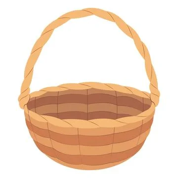 Empty wicker basket. isolated on white background basket. Stock Illustration