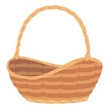 Empty wicker basket. isolated on white background basket. Stock Illustration
