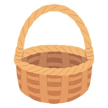 Empty wicker basket. isolated on white background basket. Stock Illustration