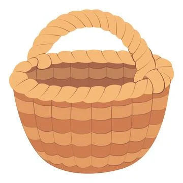 Empty wicker basket. isolated on white background basket. Stock Illustration