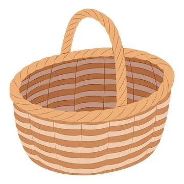 Empty wicker basket. isolated on white background basket. Stock Illustration
