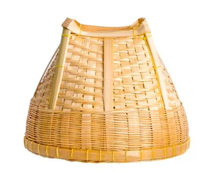 Empty wicker basket isolated on white Stock Photos