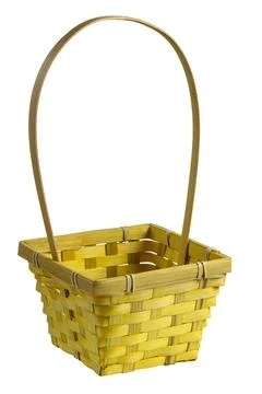 Empty wicker basket isolated on white Foto stock