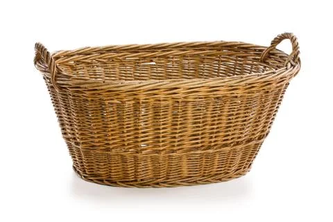 Empty wicker basket Stock Photos