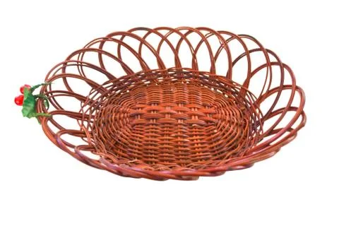 Empty wicker basket Stock Photos