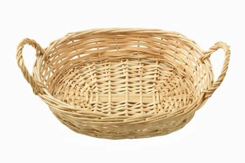 Empty wicker basket Stock Photos
