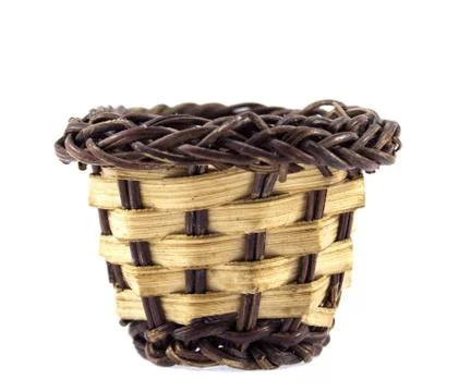 Empty wicker basket Stock Photos