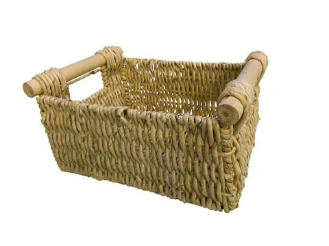 Empty wicker basket. Foto stock