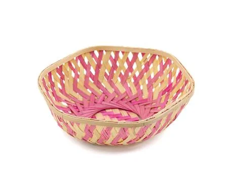 Empty Wicker Basket Foto stock