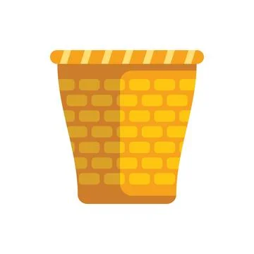Empty wicker basket with simple pattern for grocery shopping Stock Illustration